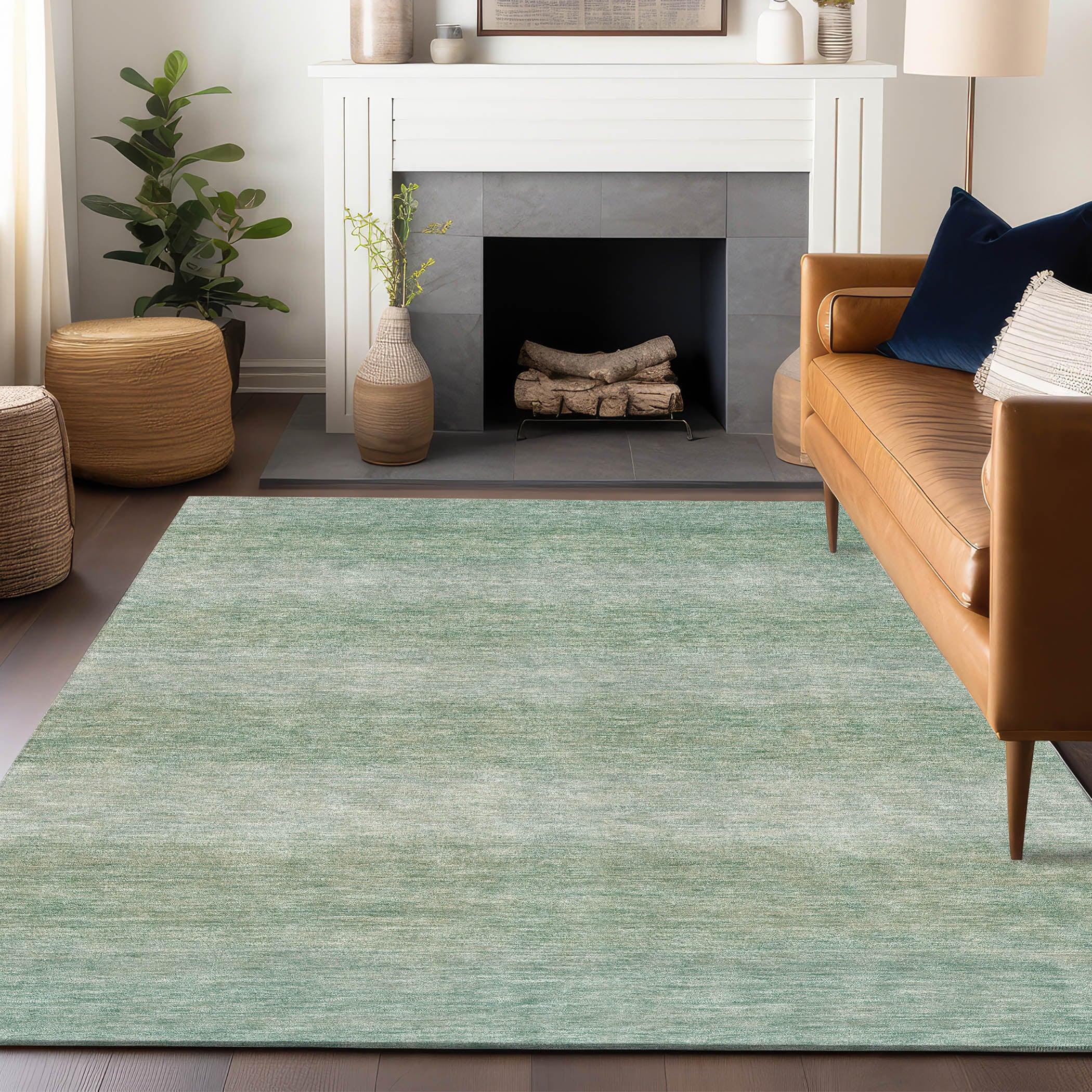 Addison Rugs Haelius Teal Washable Indoor-Outdoor Rug