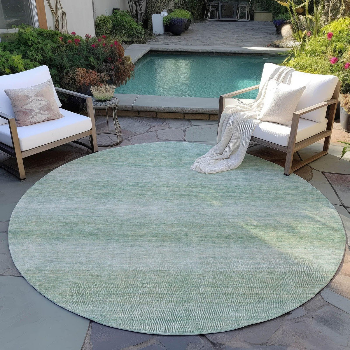 Addison Rugs Haelius Teal Washable Indoor-Outdoor Rug