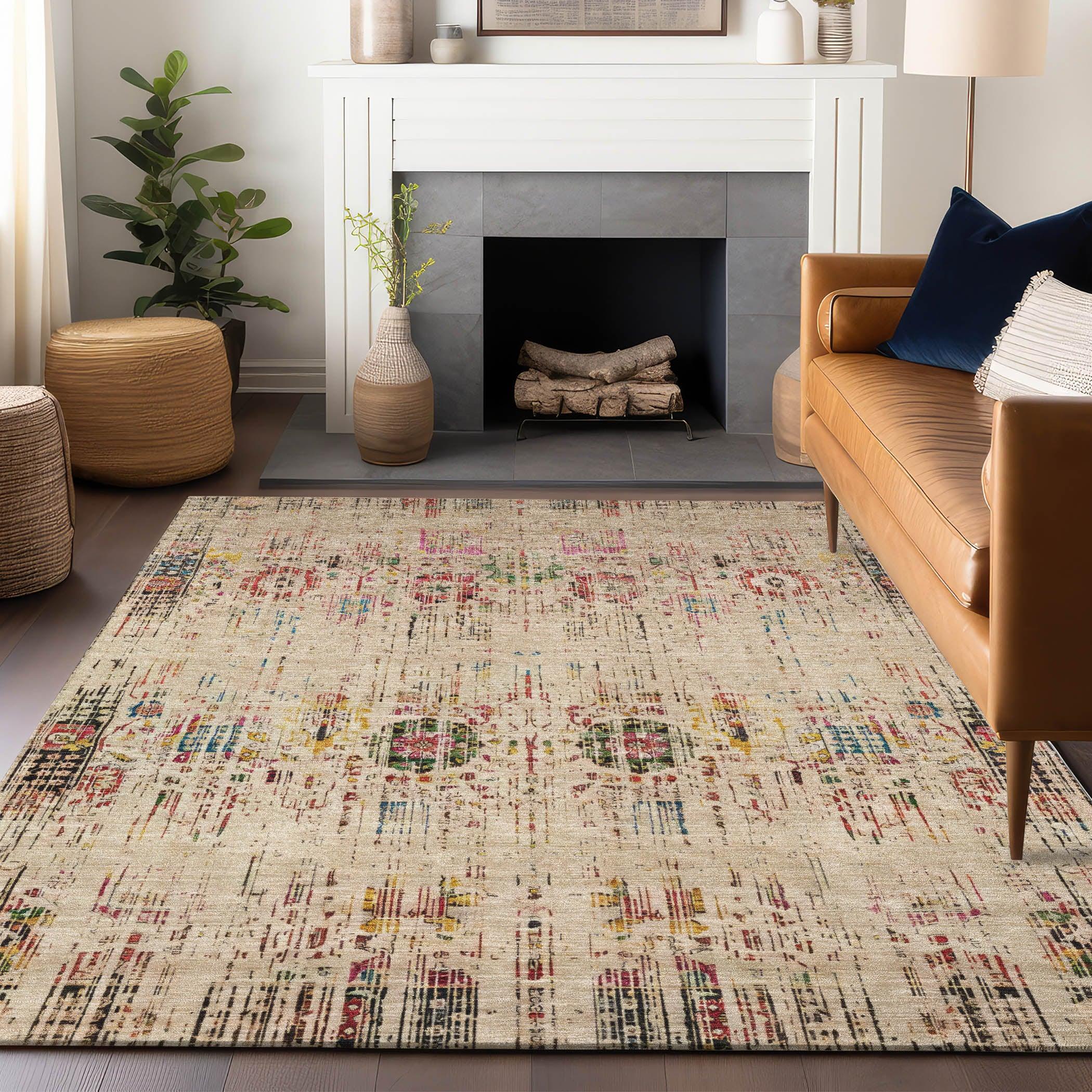 Addison Rugs Haelon Beige Washable Indoor-Outdoor Rug