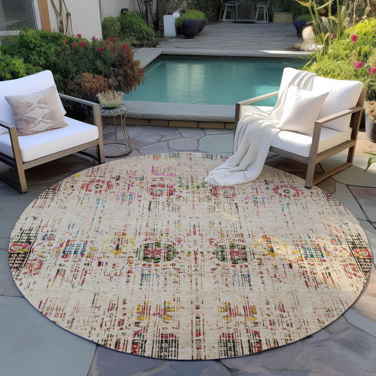 Addison Rugs Haelon Beige Washable Indoor-Outdoor Rug