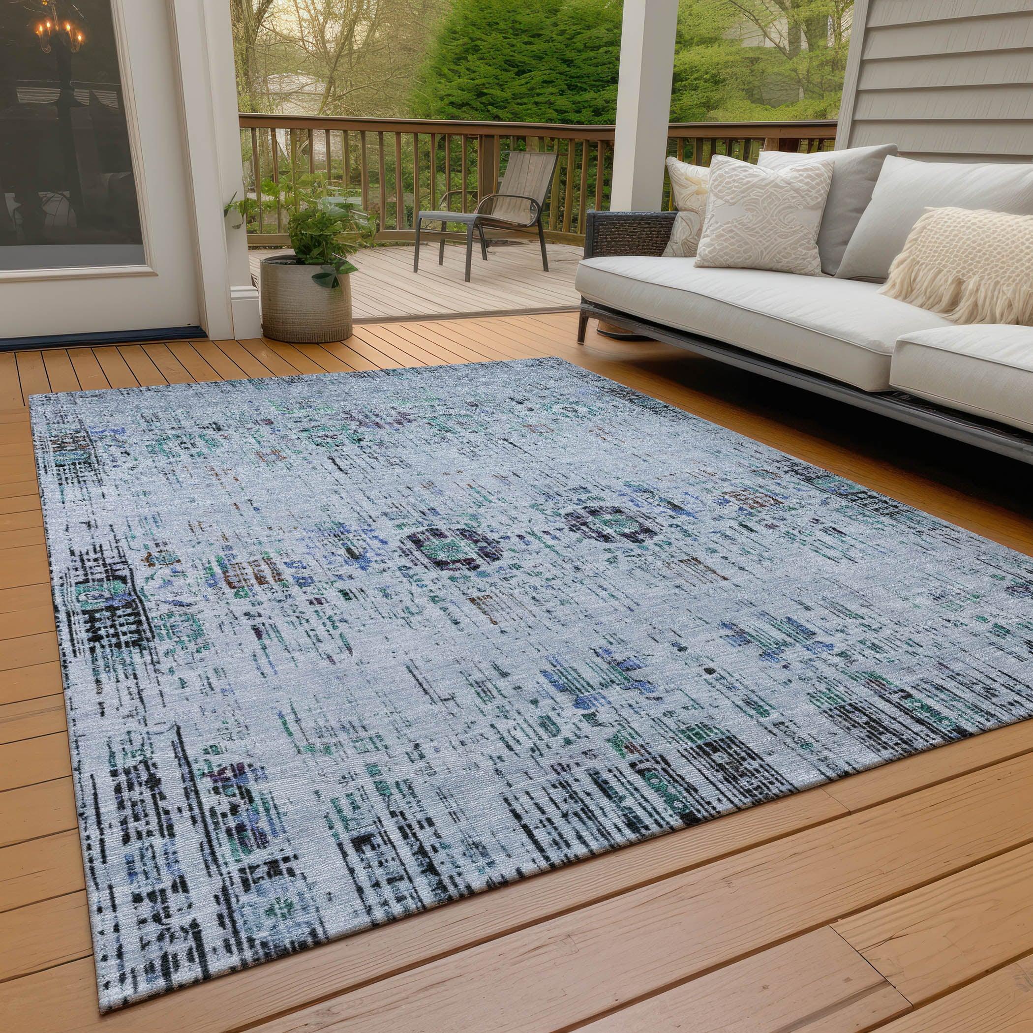 Addison Rugs Haelon Blue Washable Indoor-Outdoor Rug