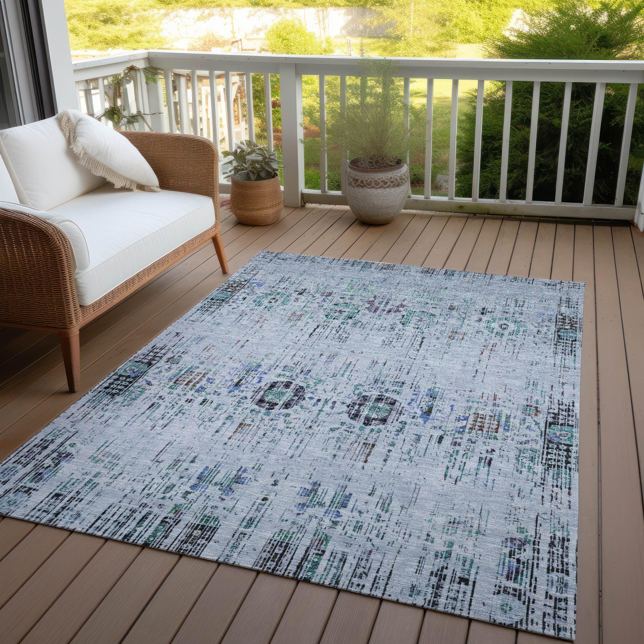 Addison Rugs Haelon Blue Washable Indoor-Outdoor Rug