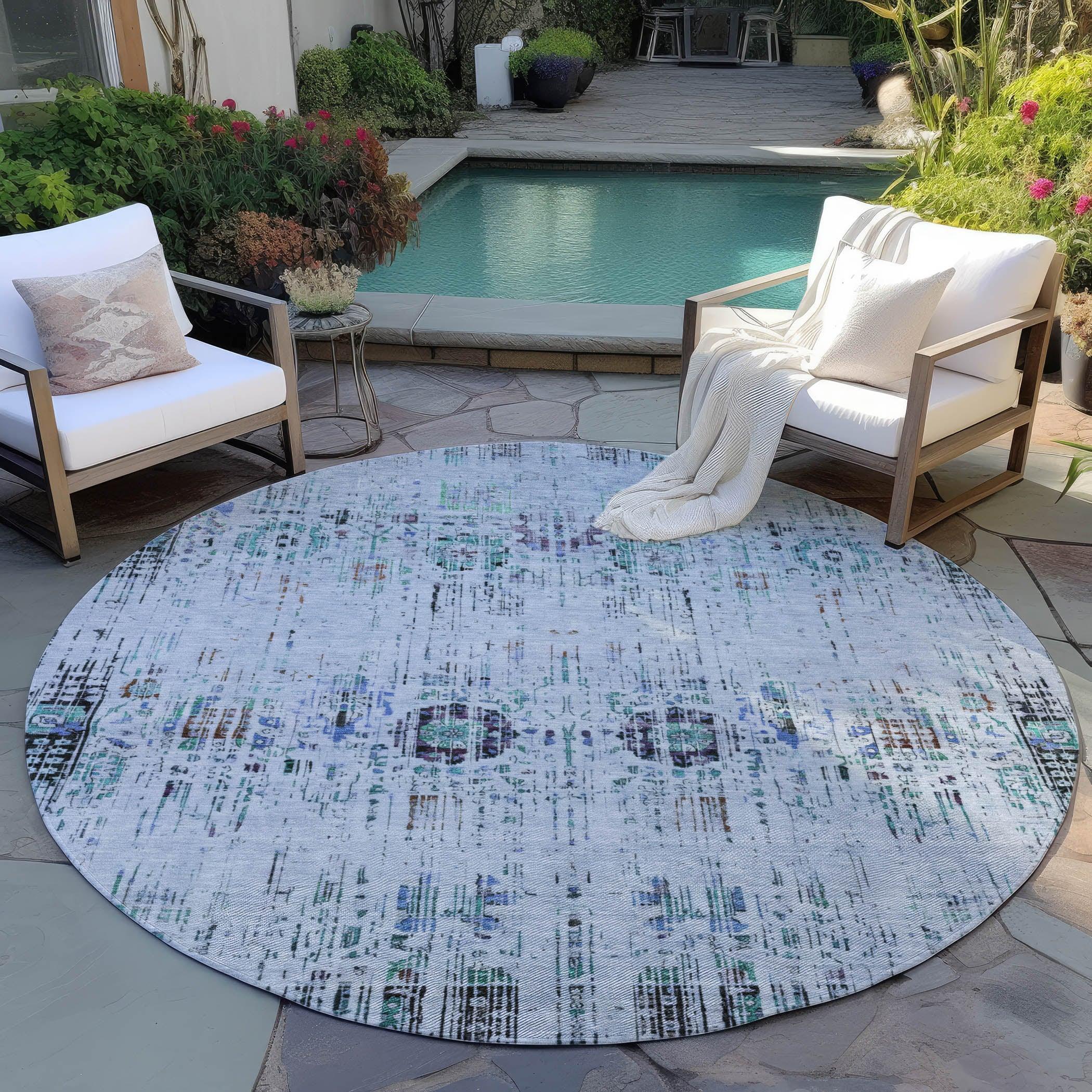 Addison Rugs Haelon Blue Washable Indoor-Outdoor Rug