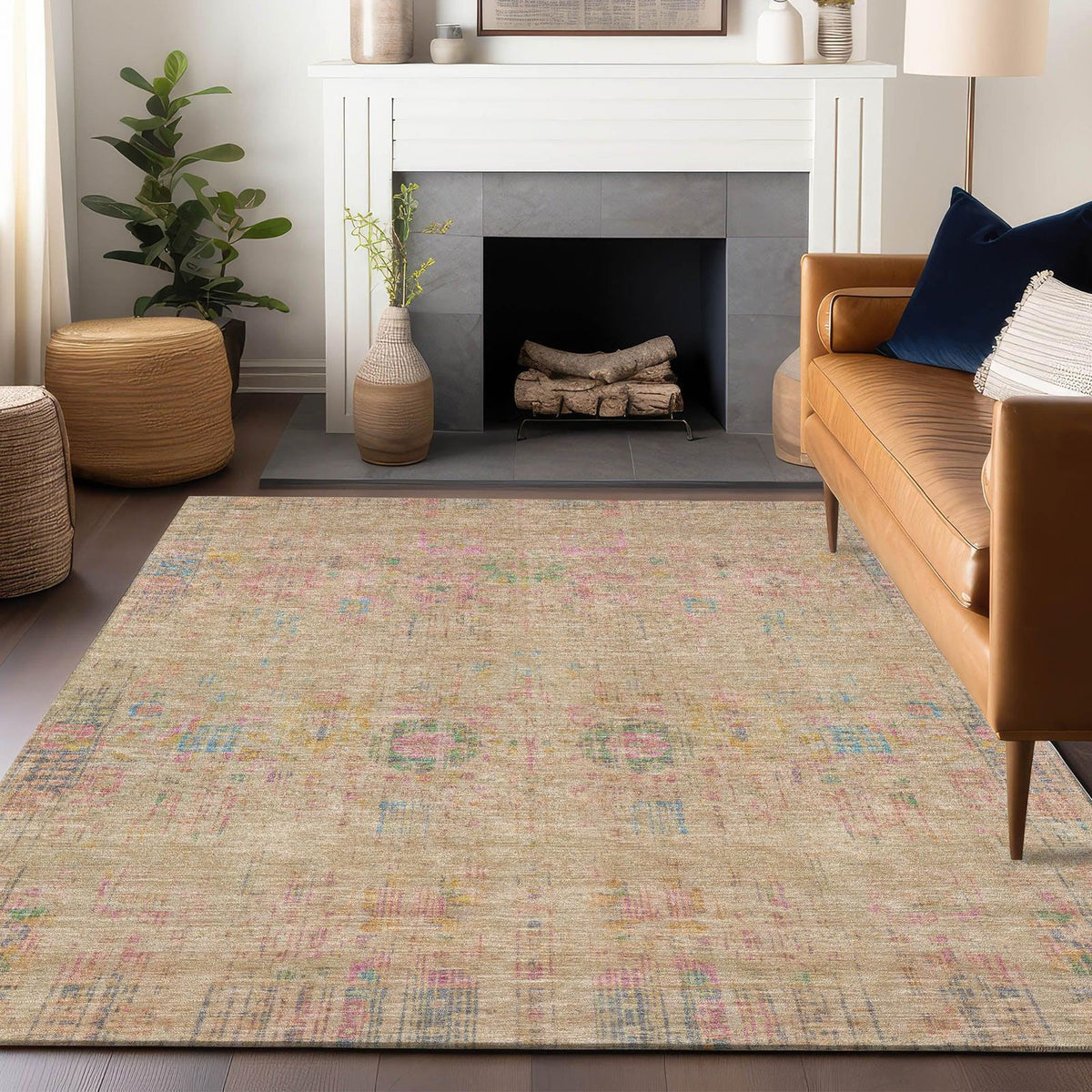 Addison Rugs Haelon Brown Washable Indoor-Outdoor Rug