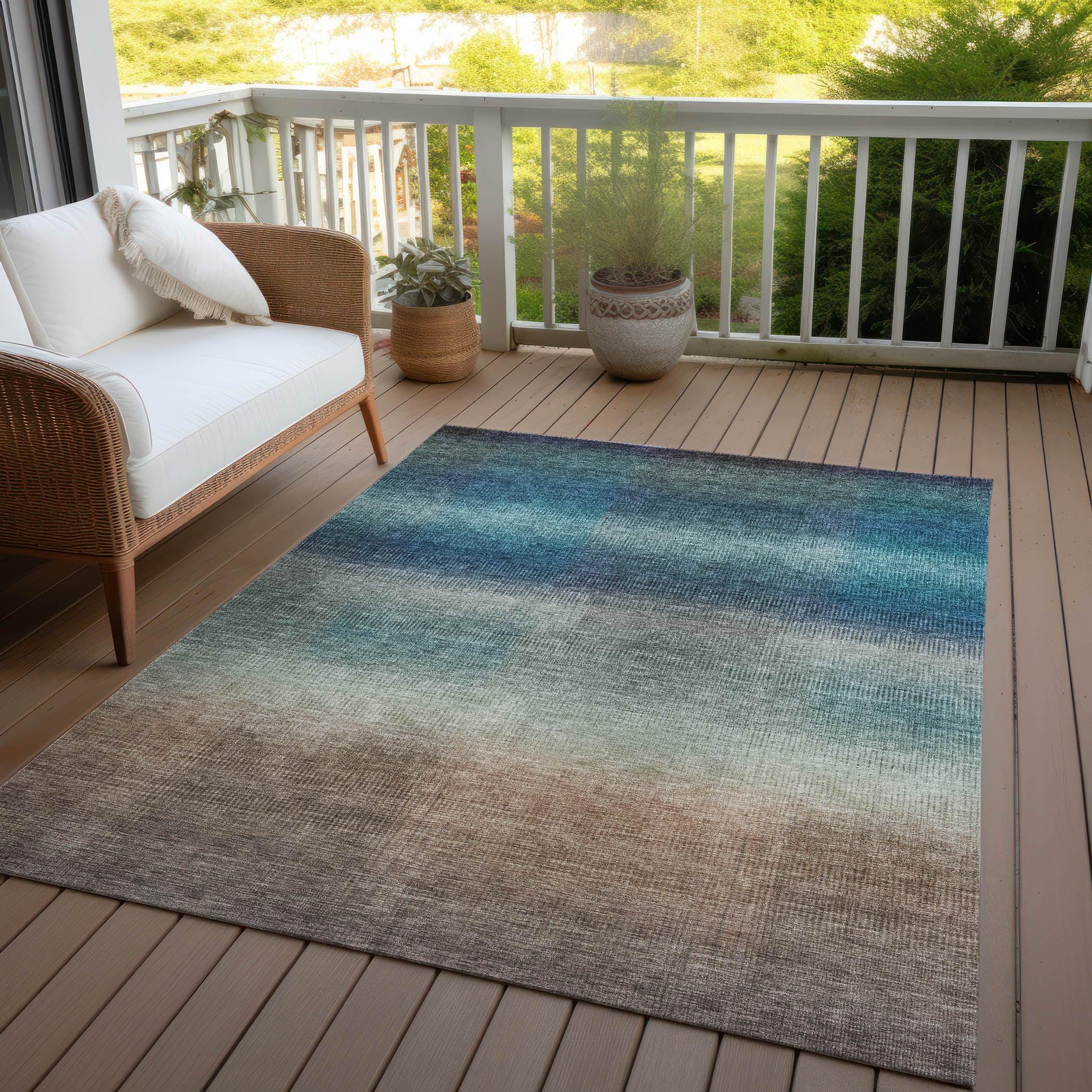 Addison Rugs Haelor Blue Washable Indoor-Outdoor Rug