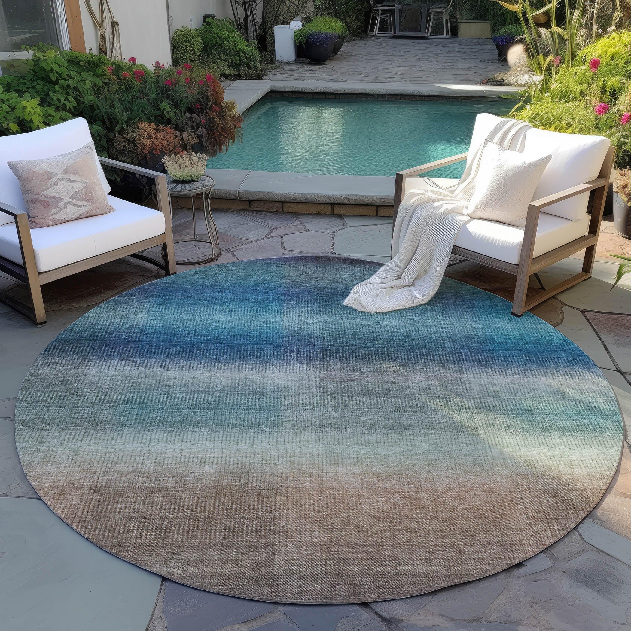 Addison Rugs Haelor Blue Washable Indoor-Outdoor Rug