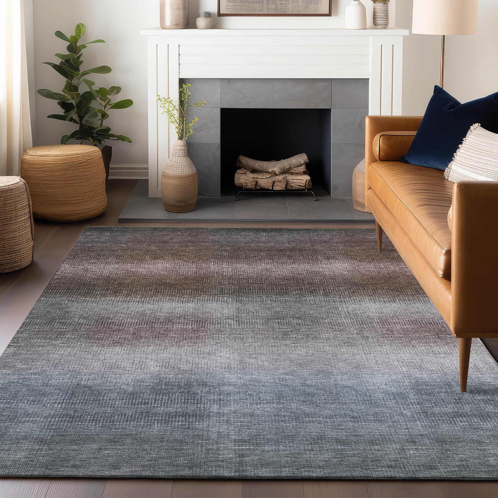 Addison Rugs Haelor Brown Washable Indoor-Outdoor Rug