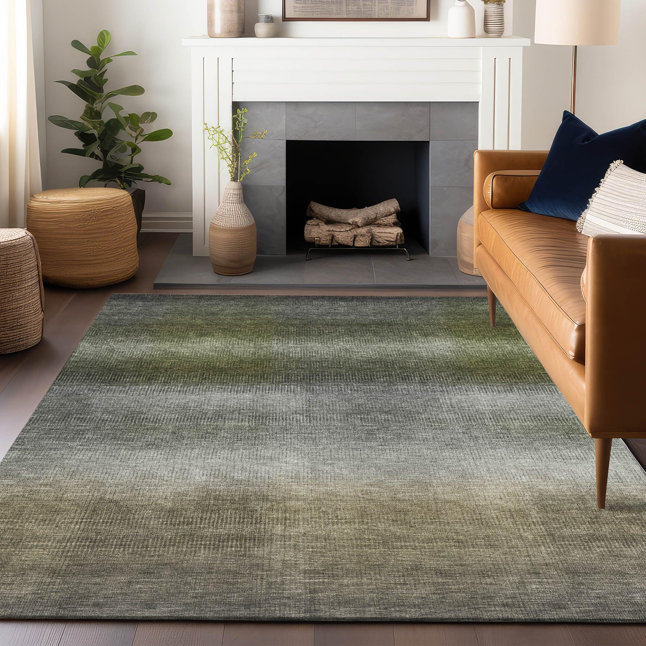 Addison Rugs Haelor Gray Washable Indoor-Outdoor Rug