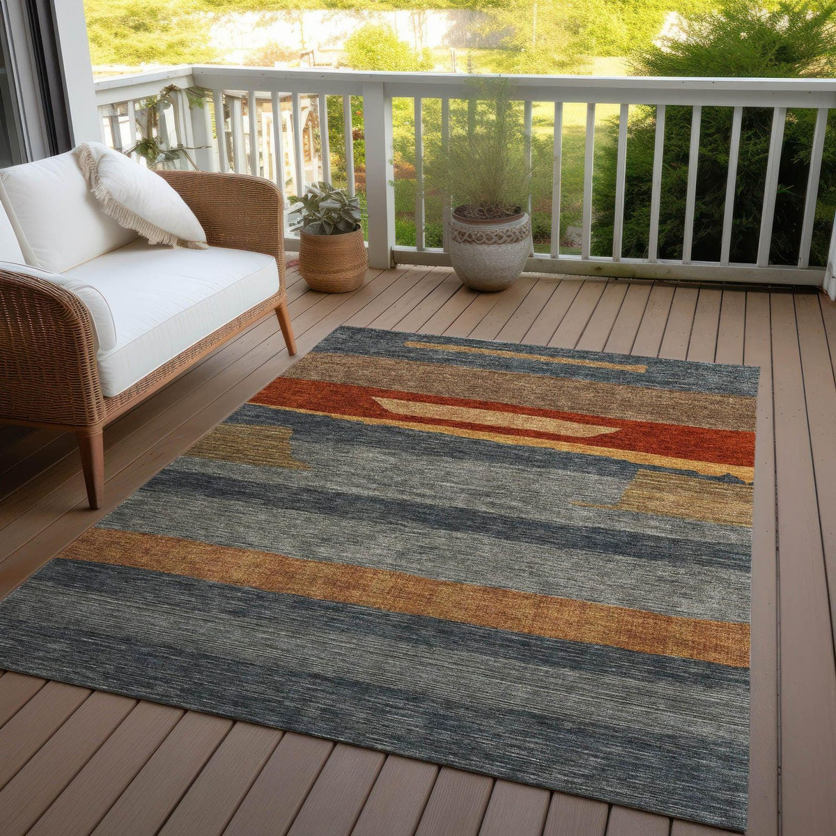 Addison Rugs Haelora Blue Washable Indoor-Outdoor Rug