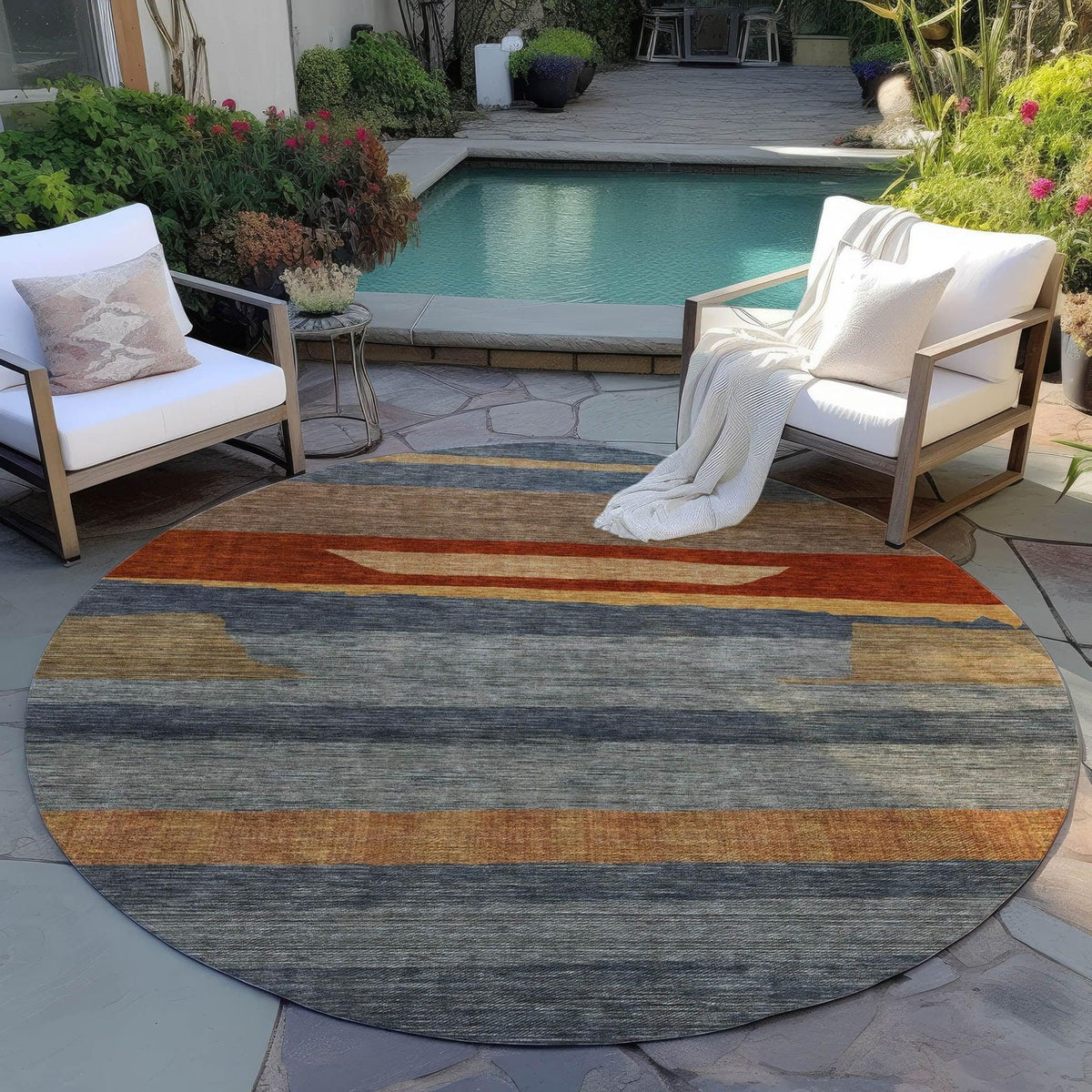 Addison Rugs Haelora Blue Washable Indoor-Outdoor Rug