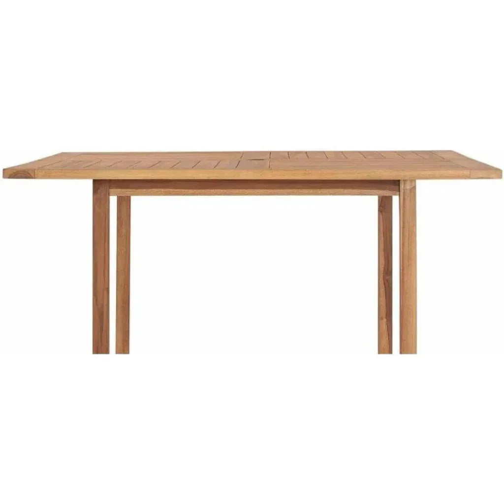 HiTeak Hamilton Square Teak Outdoor Dining Table Umbrella Hole