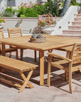 HiTeak Hamilton Teak Patio Square Dining Set 7PC
