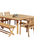 HiTeak Hamilton Teak Patio Square Dining Set 7PC