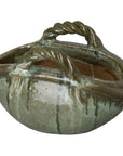 Emissary Handle Basket Oval Ceramic Planter