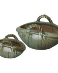 Emissary Handle Basket Oval Ceramic Planter