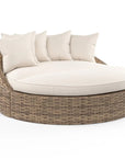 Havana Sunbrella Round Outdoor Daybed-Outdoor Daybeds-Sunset West-Canvas Flax-LOOMLAN