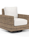 Havana Sunbrella Swivel Outdoor Rocker-Outdoor Accent Chairs-Sunset West-Canvas Flax-LOOMLAN