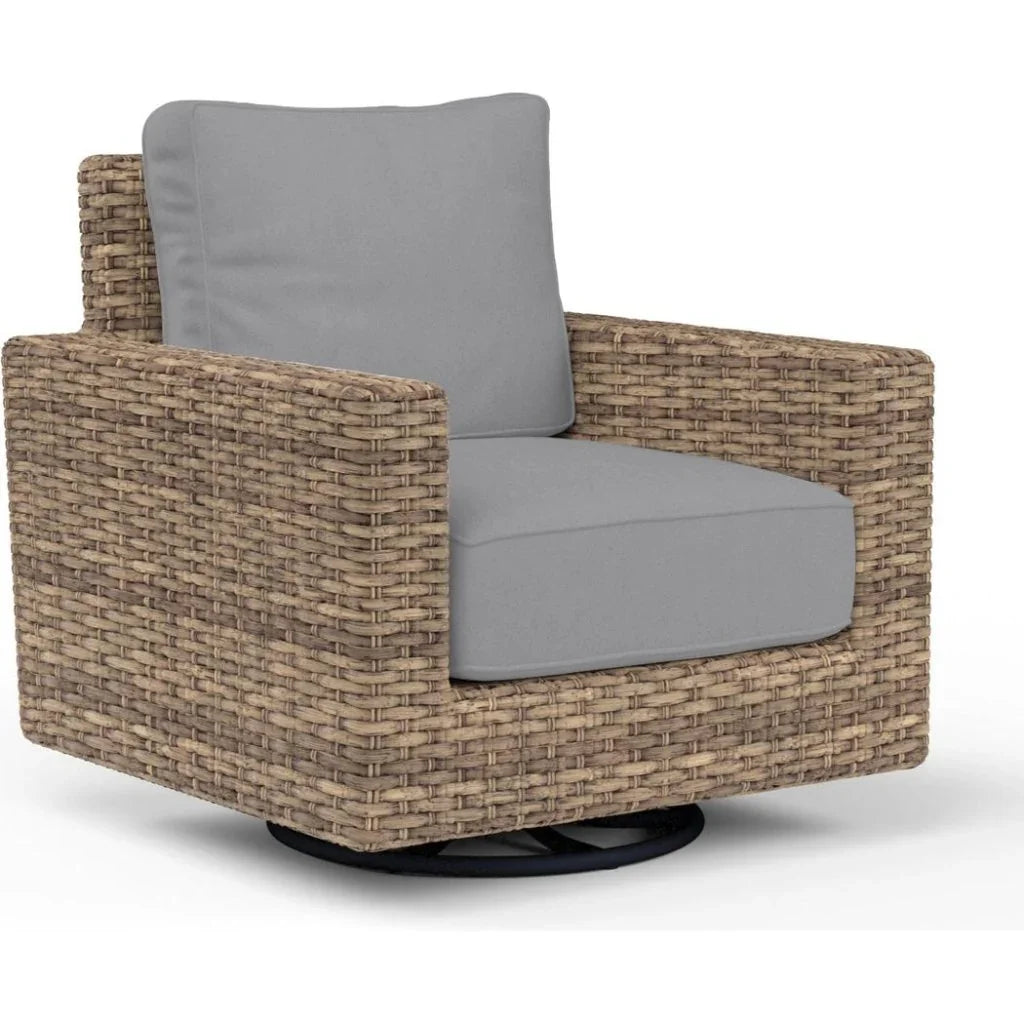 Havana Sunbrella Swivel Outdoor Rocker-Outdoor Accent Chairs-Sunset West-Canvas Granite-LOOMLAN