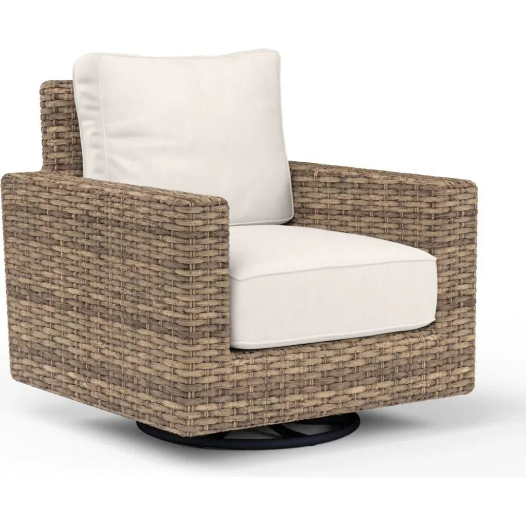 Havana Sunbrella Swivel Outdoor Rocker-Outdoor Accent Chairs-Sunset West-Canvas Natural-LOOMLAN