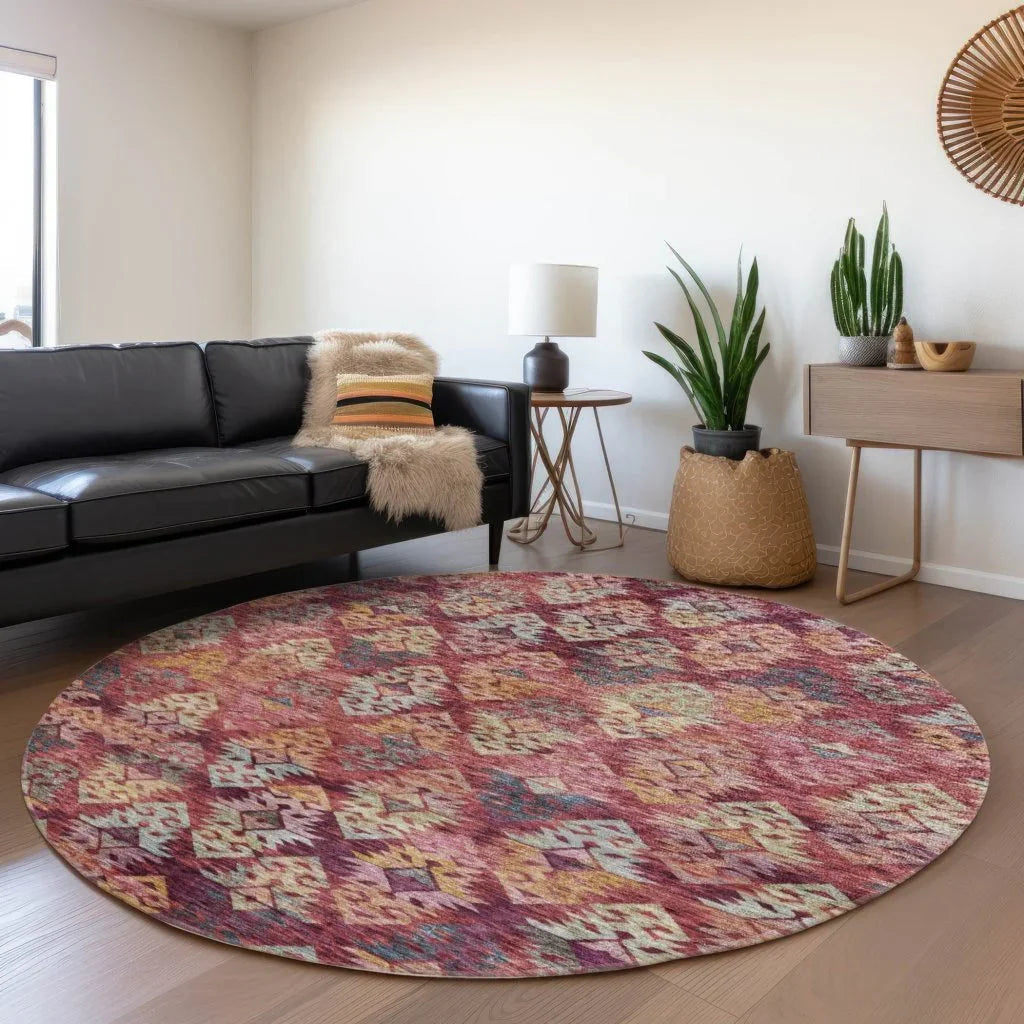 LOOMLAN Rugs Helissa Orange Washable Indoor-Outdoor Rug