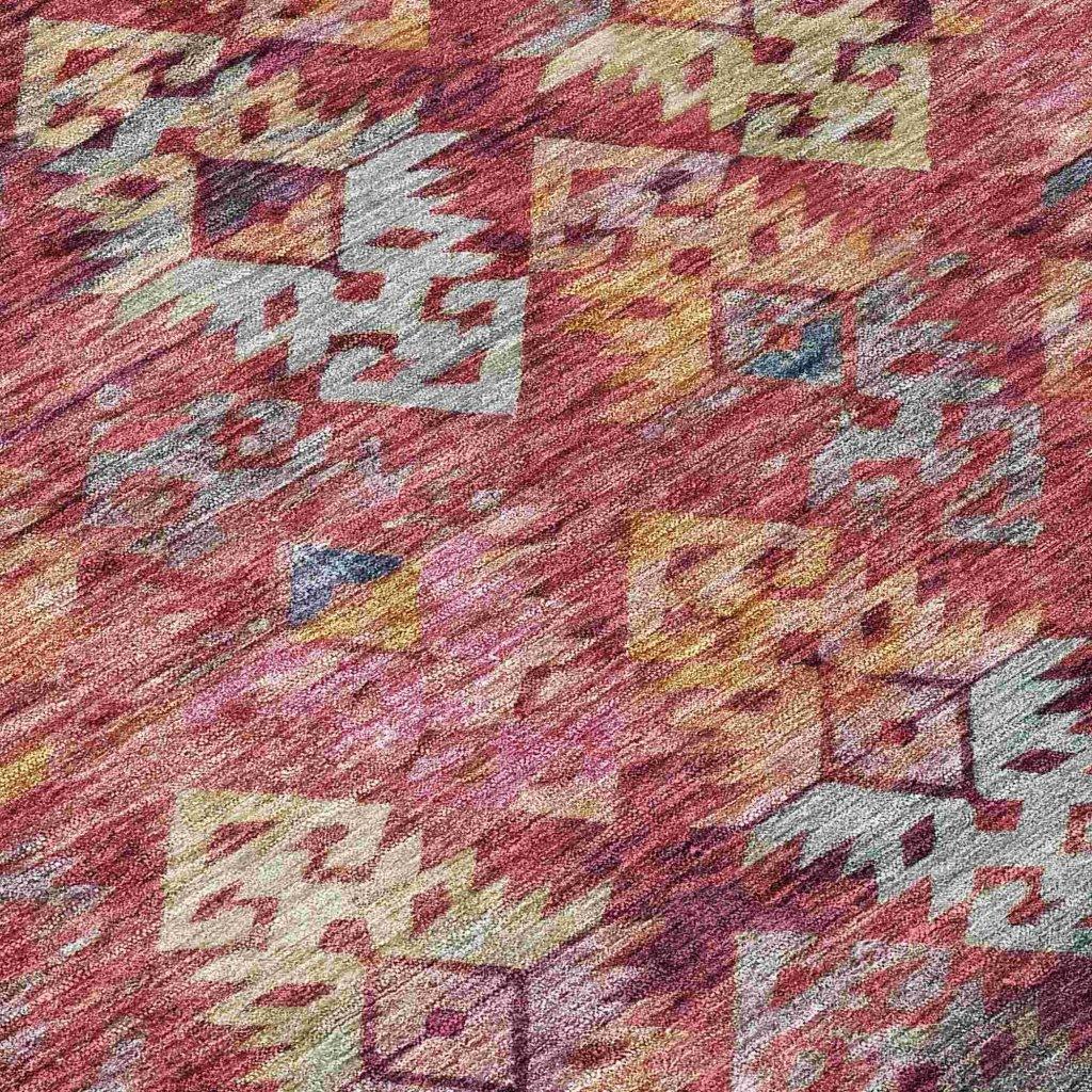 LOOMLAN Rugs Helissa Orange Washable Indoor-Outdoor Rug