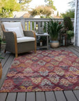 LOOMLAN Rugs Helissa Orange Washable Indoor-Outdoor Rug