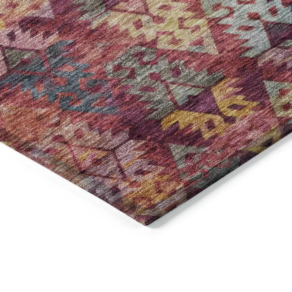 LOOMLAN Rugs Helissa Orange Washable Indoor-Outdoor Rug