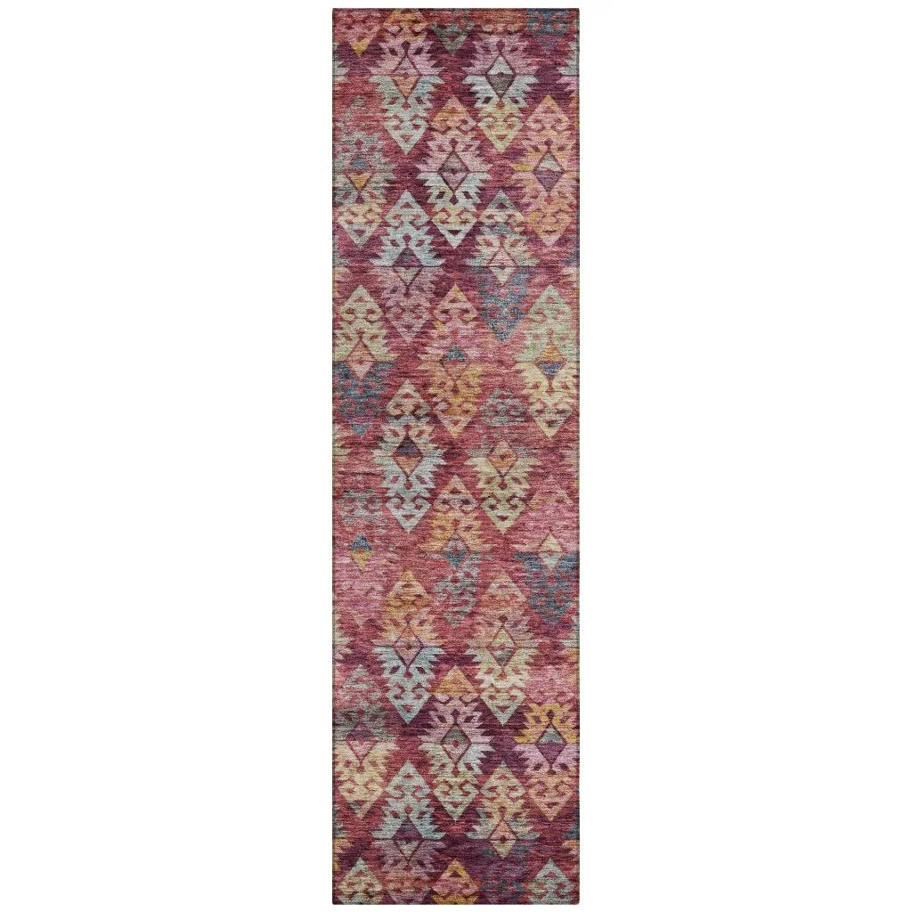 LOOMLAN Rugs Helissa Orange Washable Indoor-Outdoor Rug