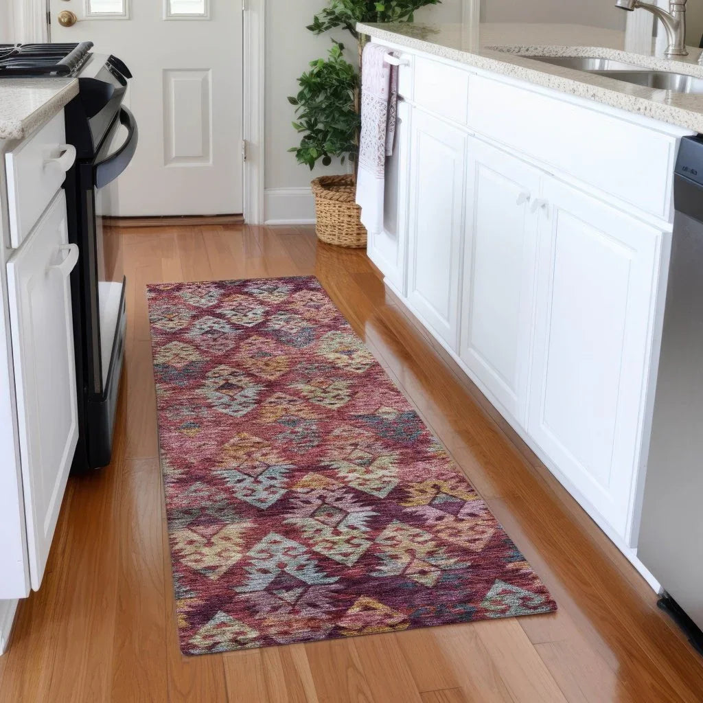 LOOMLAN Rugs Helissa Orange Washable Indoor-Outdoor Rug