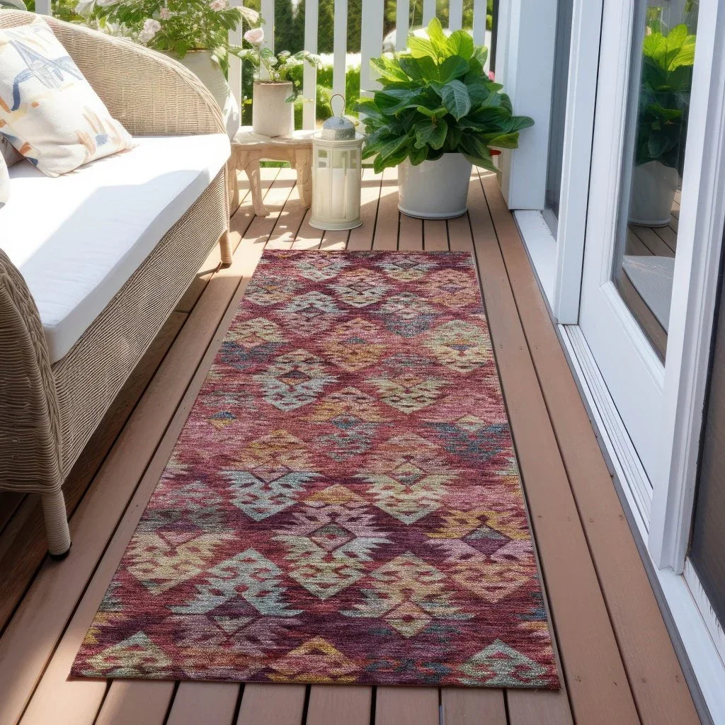 LOOMLAN Rugs Helissa Orange Washable Indoor-Outdoor Rug