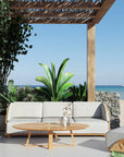 HiTeak Solis Deep Seating Outdoor Sofa with Sunbrella