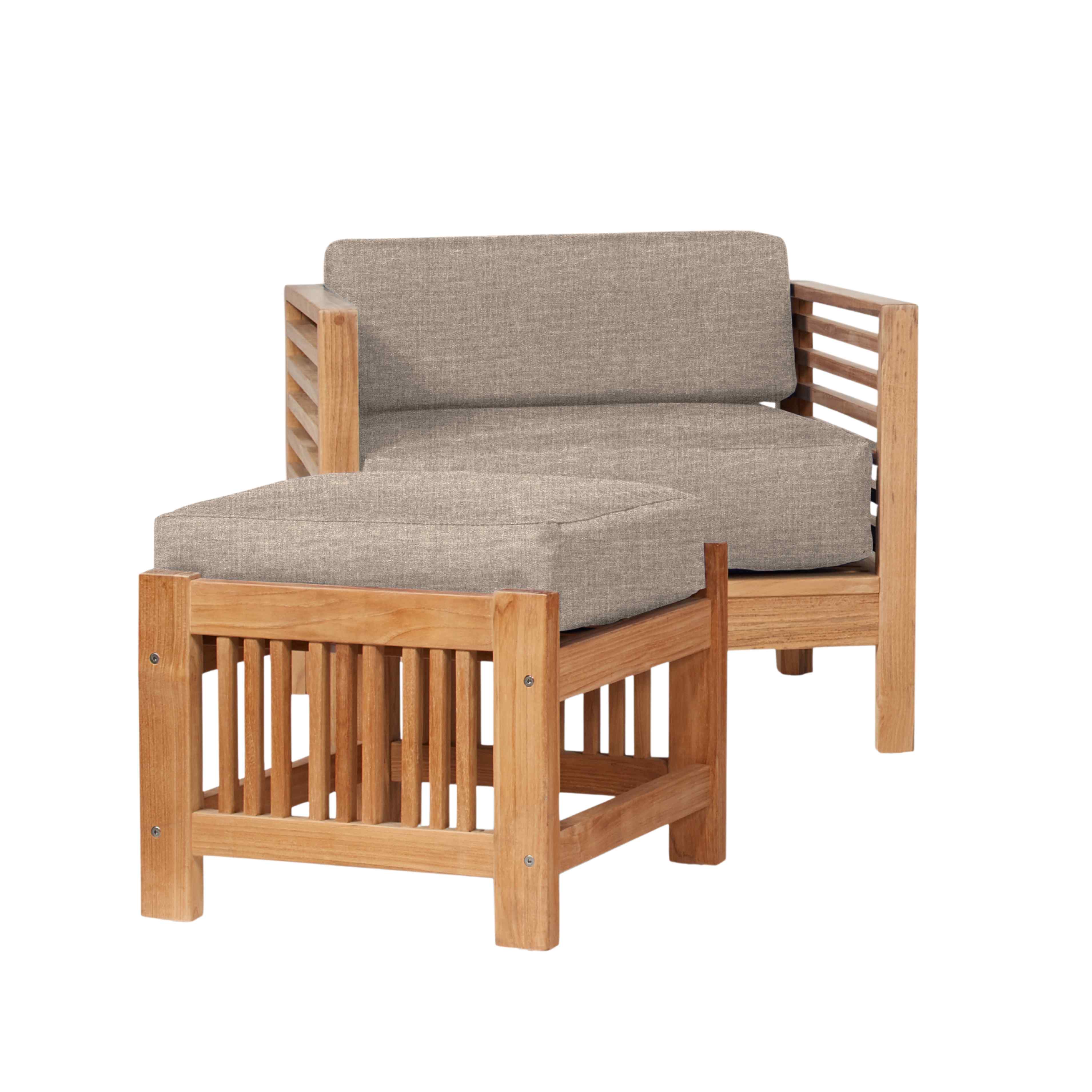 Summer Teak Outdoor Accent Chair with Sunbrella