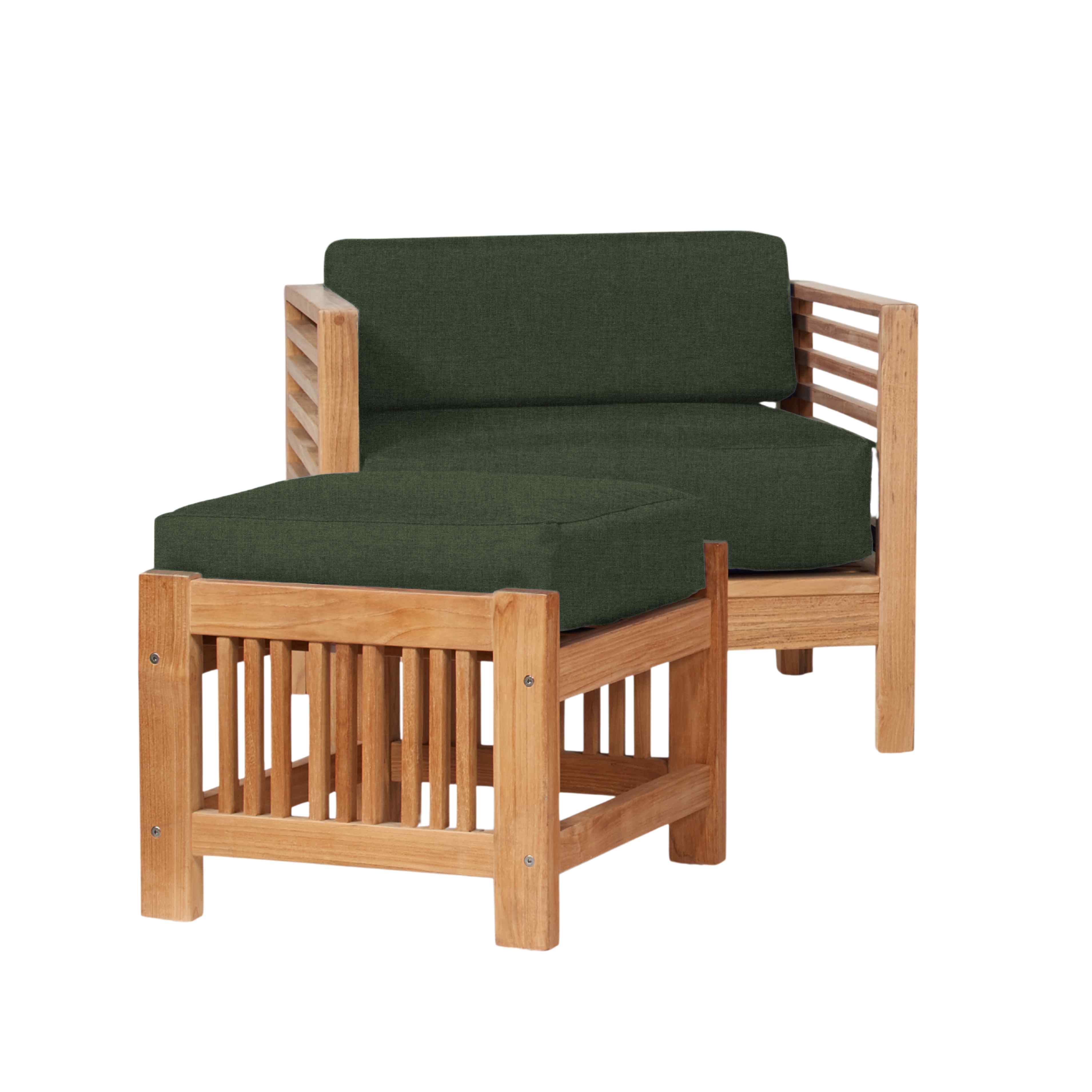 Summer Teak Outdoor Accent Chair with Sunbrella