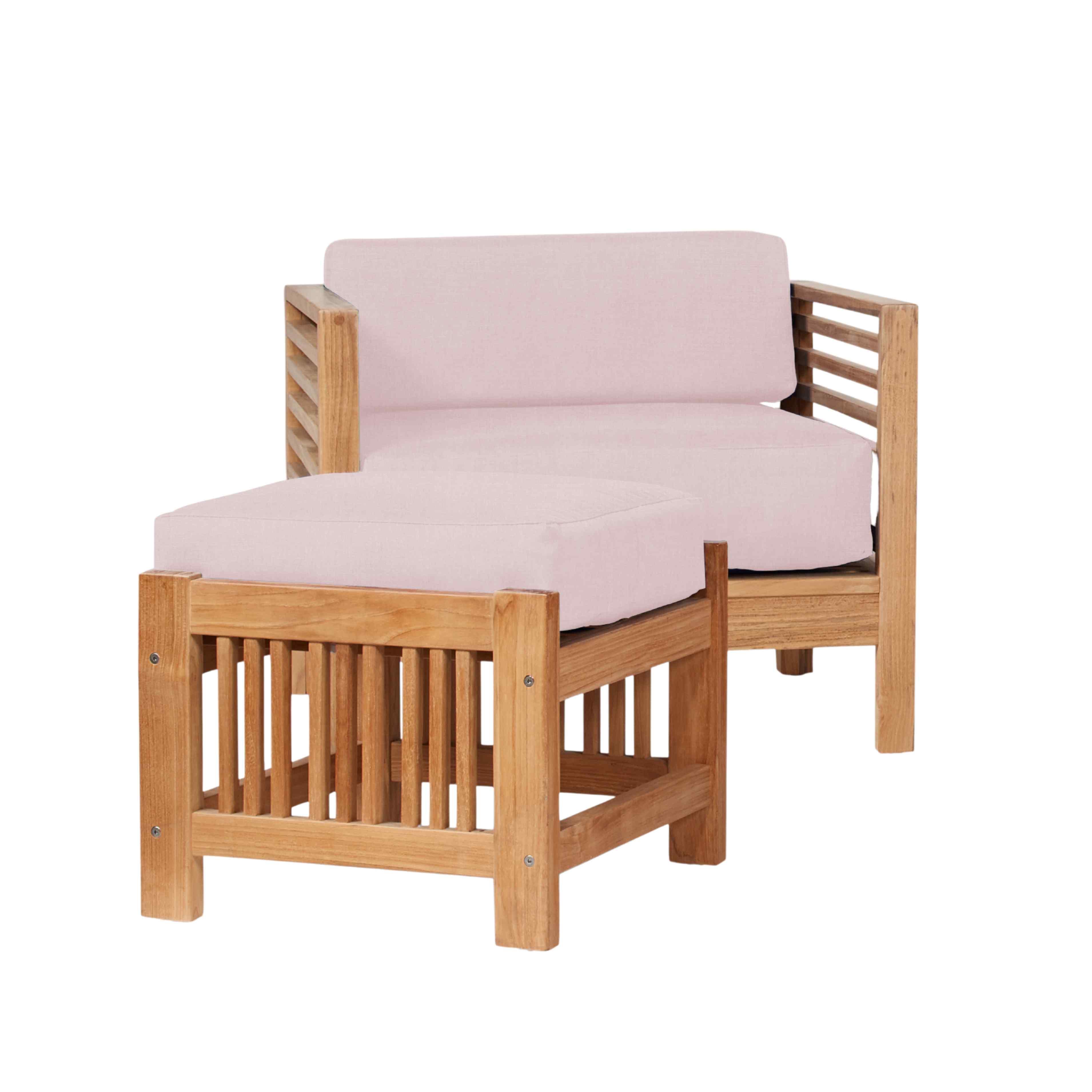 Summer Teak Outdoor Accent Chair with Sunbrella