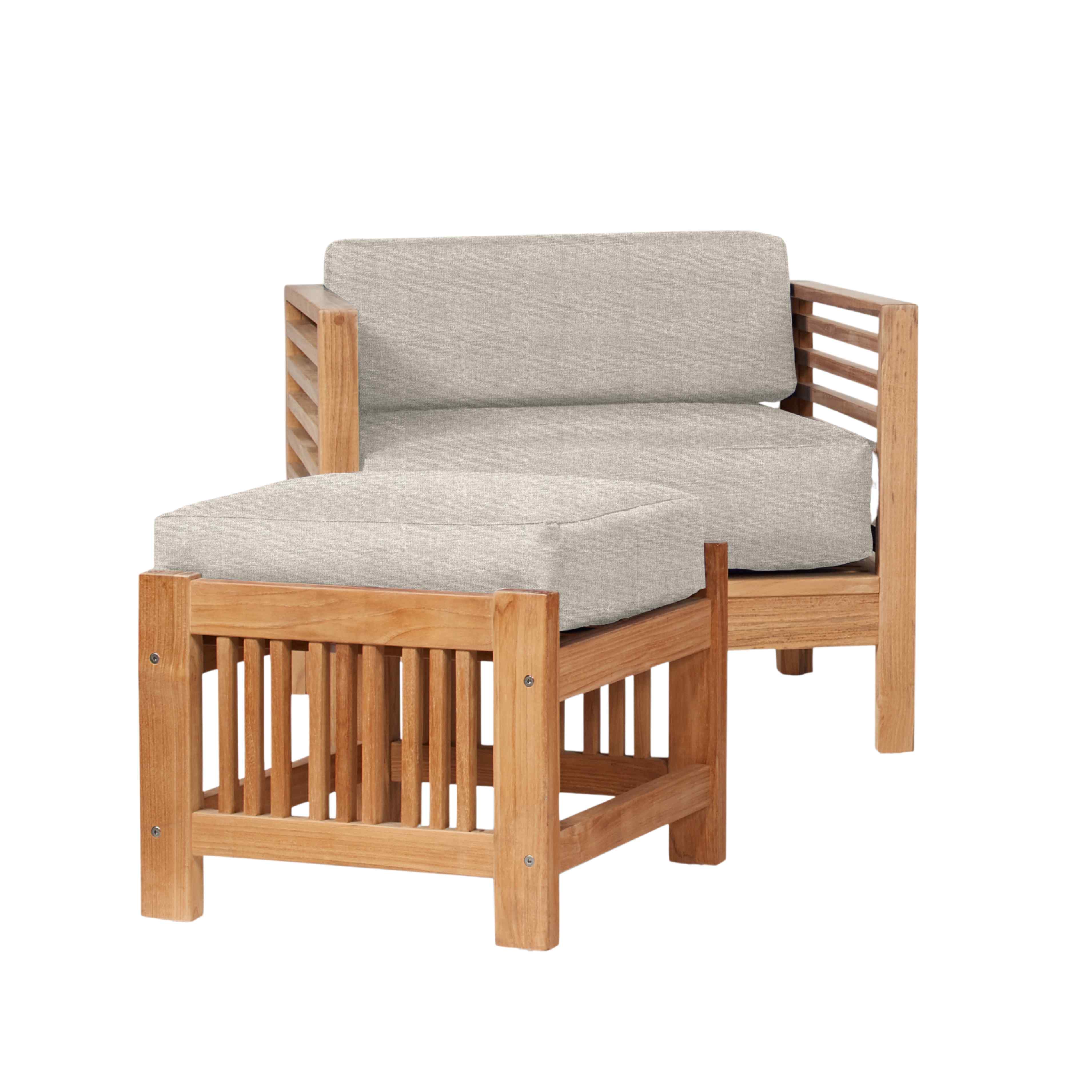 Summer Teak Outdoor Accent Chair with Sunbrella
