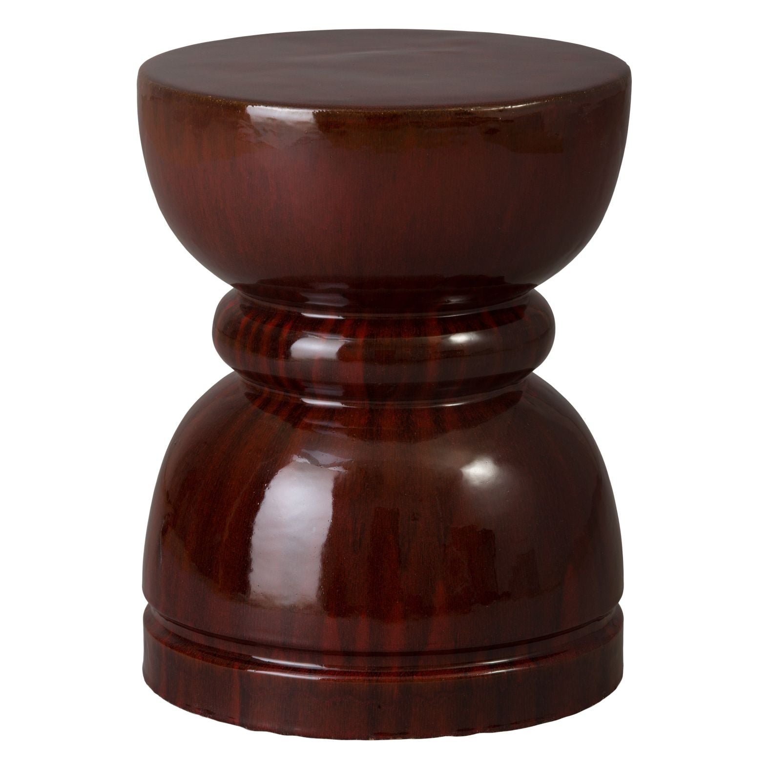 Emissary Hourglass Red Ceramic Garden Stool
