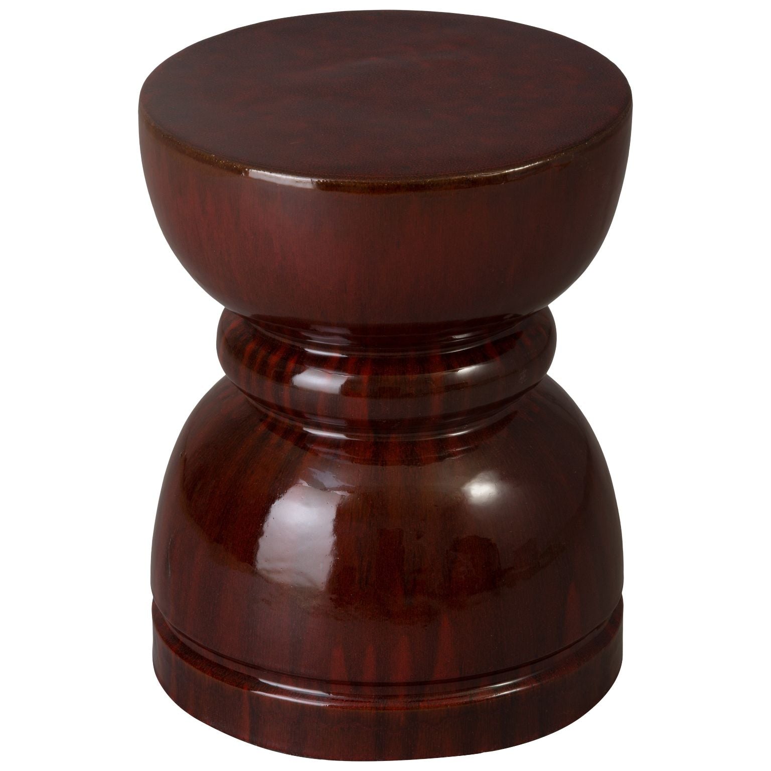 Emissary Hourglass Red Ceramic Garden Stool