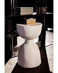 Hourglass Stool, White Fiber Cement-Garden Stools-Noir-LOOMLAN