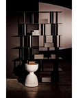 Hourglass Stool, White Fiber Cement-Garden Stools-Noir-LOOMLAN