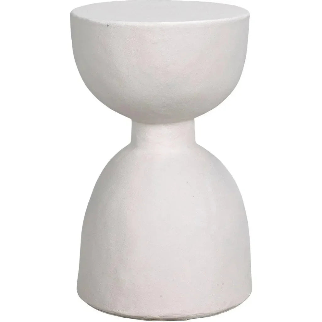 Hourglass Stool, White Fiber Cement-Garden Stools-Noir-LOOMLAN