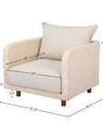 Ivory Coast Fabric Outdoor Club Chair