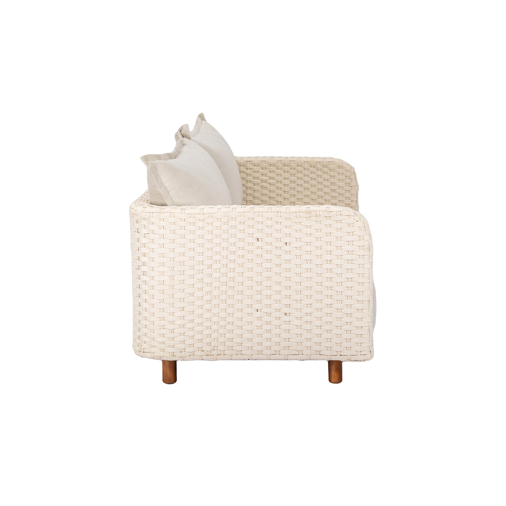 Ivory Coast Fabric Outdoor Loveseat