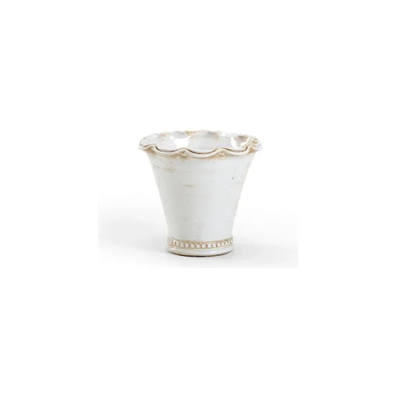 Wildwood Impruneta Fluted White Glaze Pot
