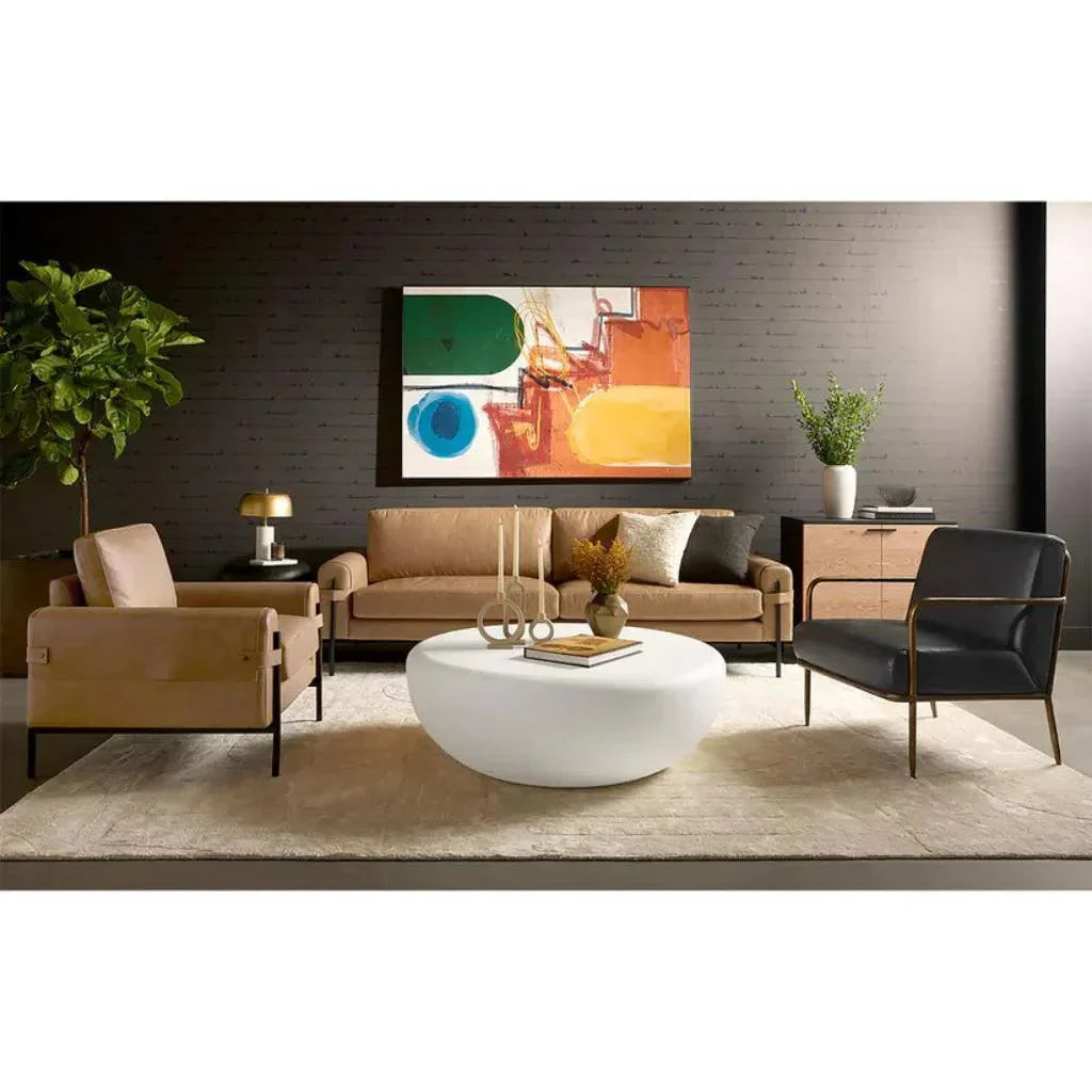 SUNPAN Iolite Concrete Outdoor Round Coffee Table