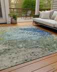 Addison Rugs Iriain Blue Washable Indoor-Outdoor Rug