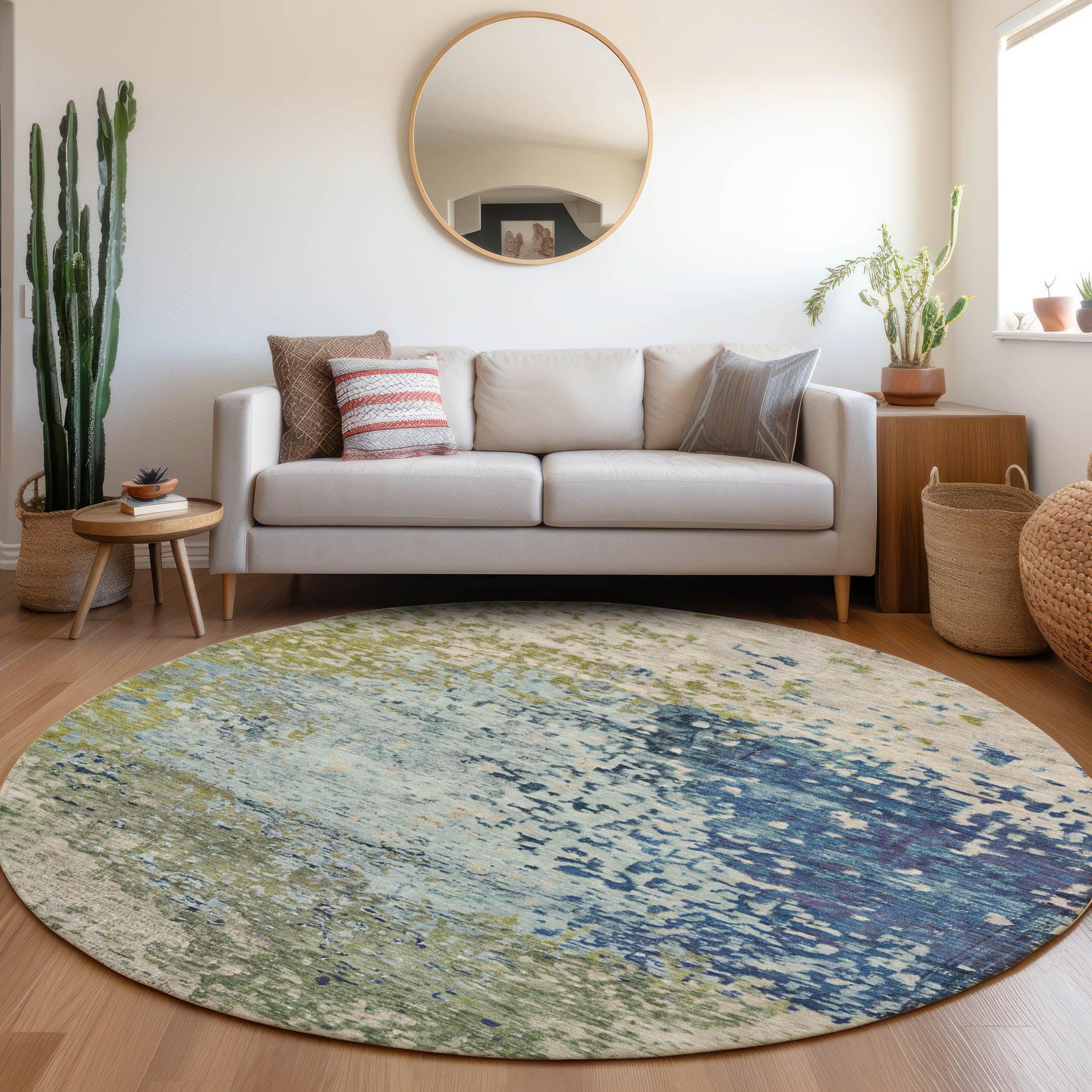 Addison Rugs Iriain Blue Washable Indoor-Outdoor Rug