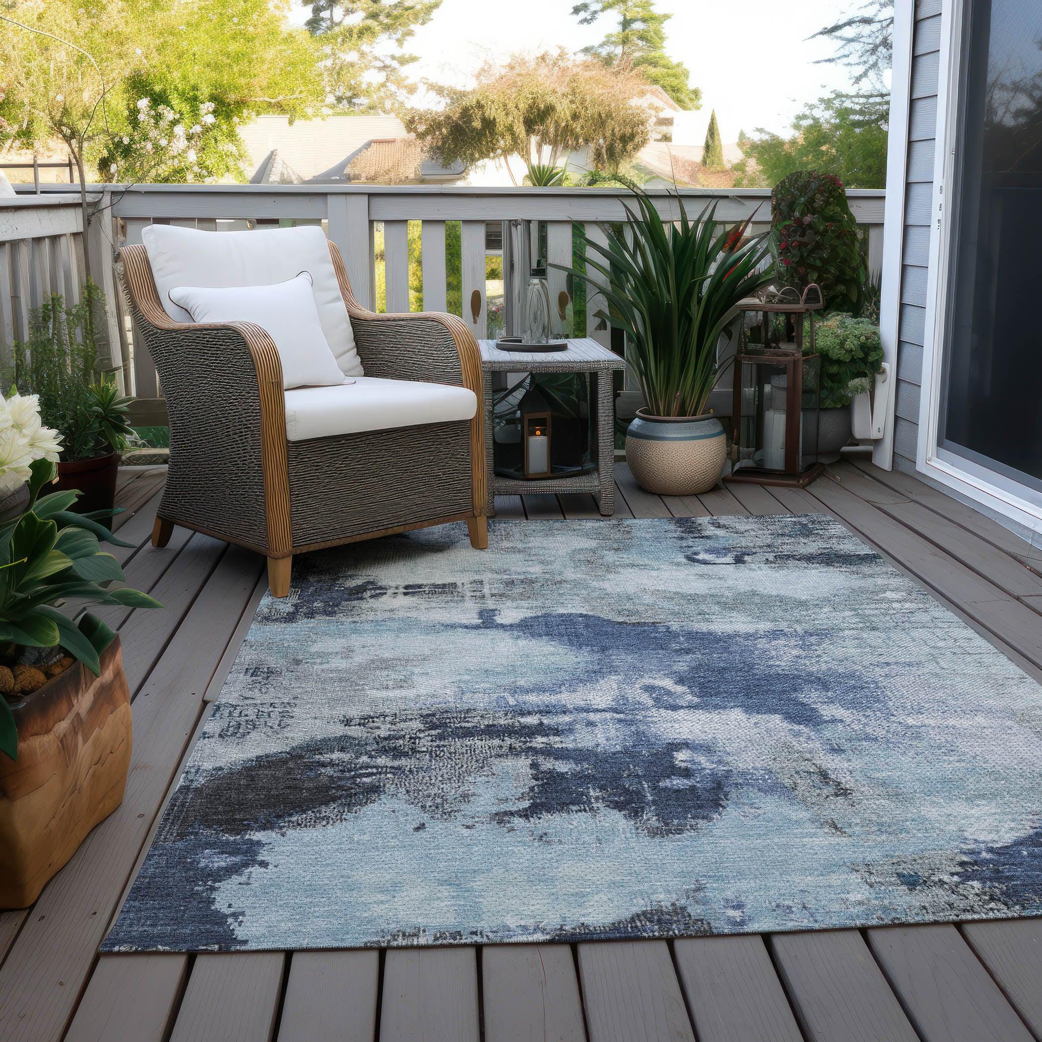 Addison Rugs Iriara Blue Washable Indoor-Outdoor Rug