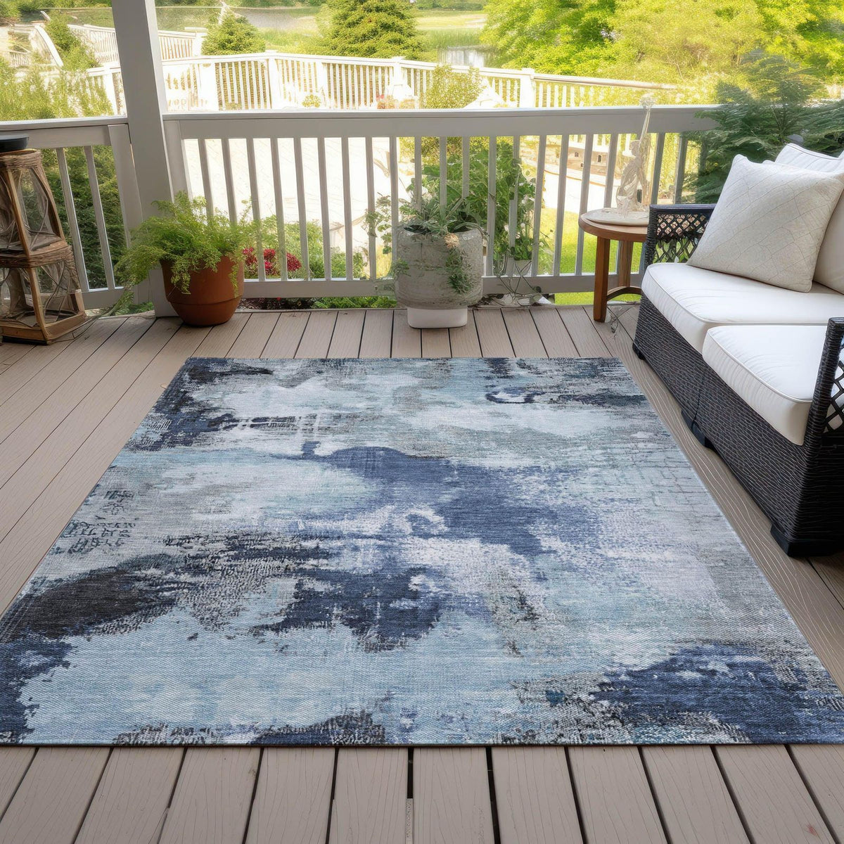 Addison Rugs Iriara Blue Washable Indoor-Outdoor Rug