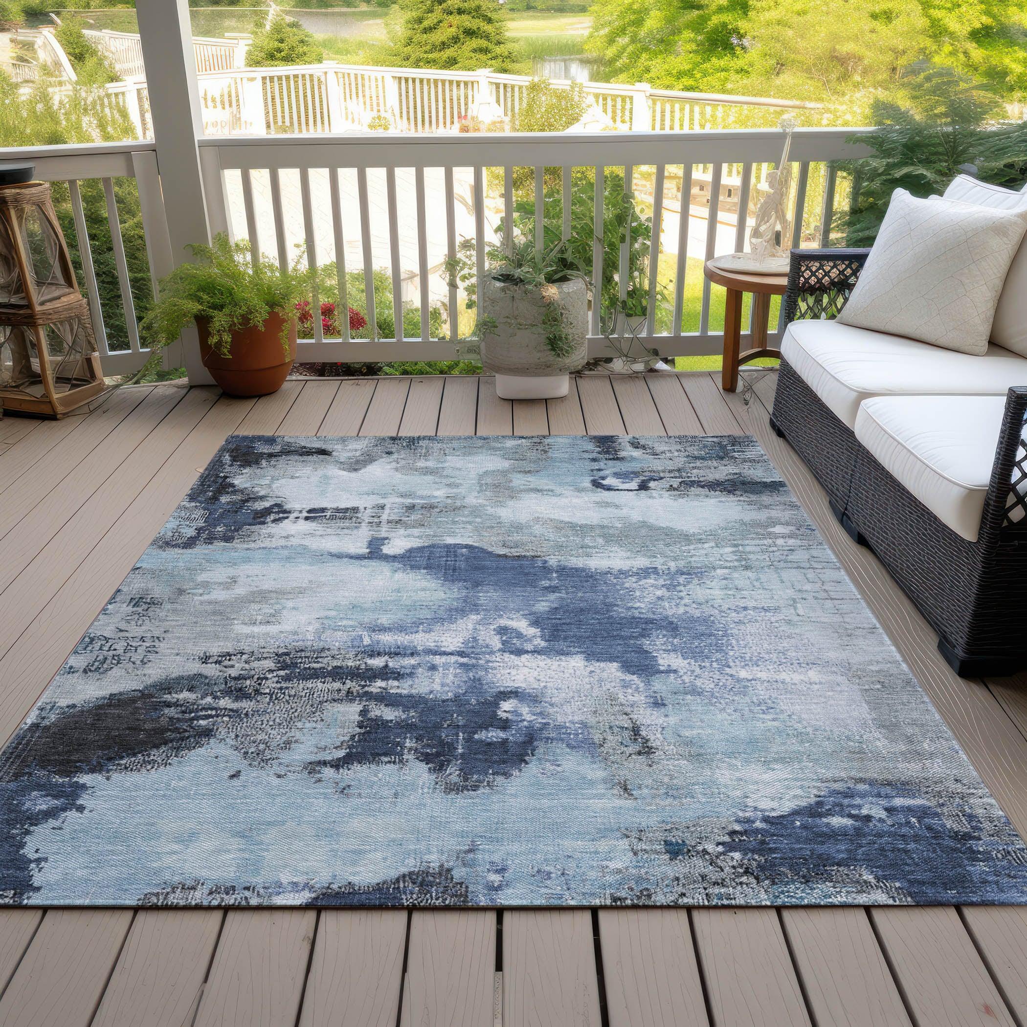 Addison Rugs Iriara Blue Washable Indoor-Outdoor Rug