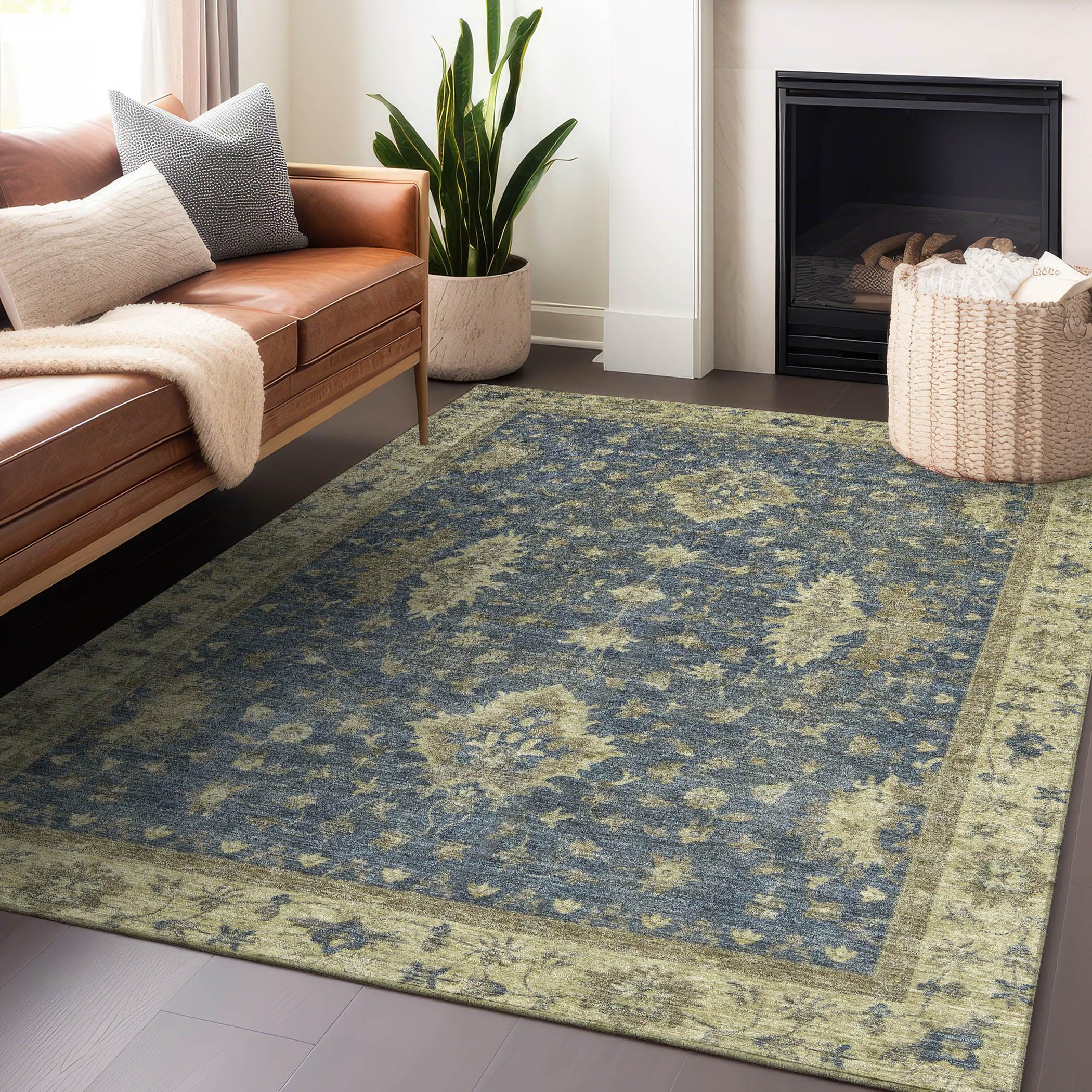 Addison Rugs Iriaris Blue Washable Indoor-Outdoor Rug